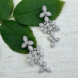 Delicate CZ Floral Chandelier Earrings SALE!! 60% OFF!